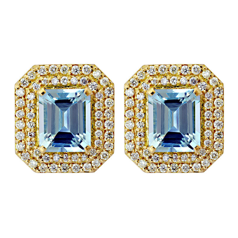 Earrings - Aquamarine and Diamond | Singhvi Jewels