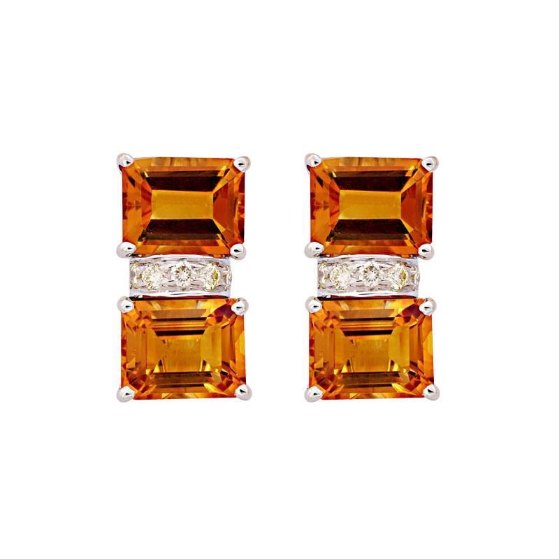 Earrings-Citrine and Diamond (215IS) | Singhvi Jewels