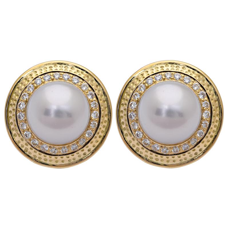 Earrings - South Sea Pearl and Diamond | Singhvi Jewels
