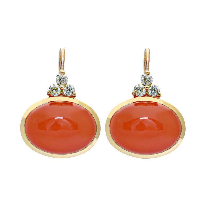 Earrings - Cornelian and Diamond | Singhvi Jewels