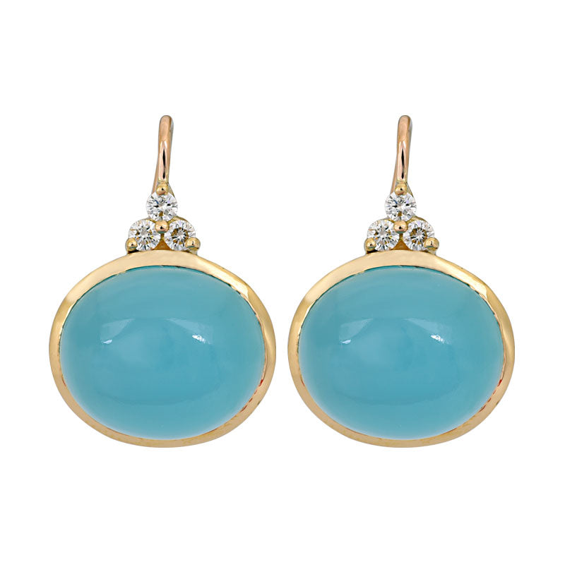 Earrings- Chalcedony and Diamond | Singhvi Jewels