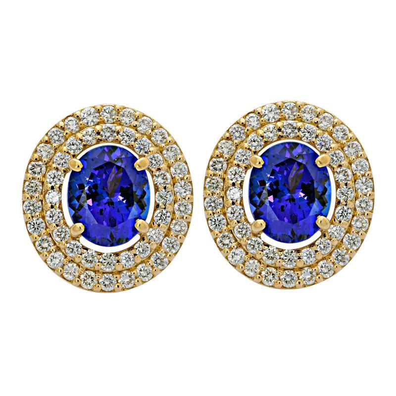 Earrings- Tanzanite and Diamond (2171G) | Singhvi Jewels