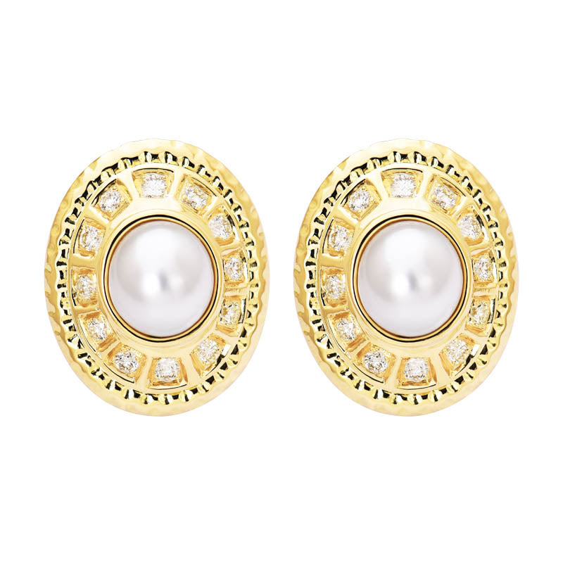Earrings - South Sea Pearl and Diamond | Singhvi Jewels