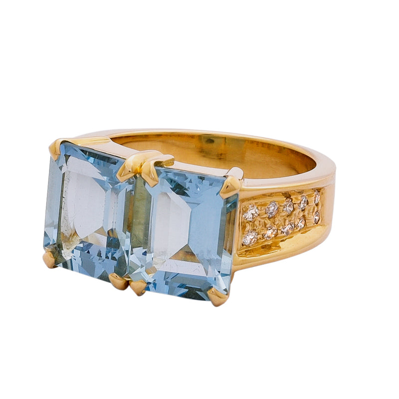 Ring - Aquamarine and Diamond | Singhvi Jewels