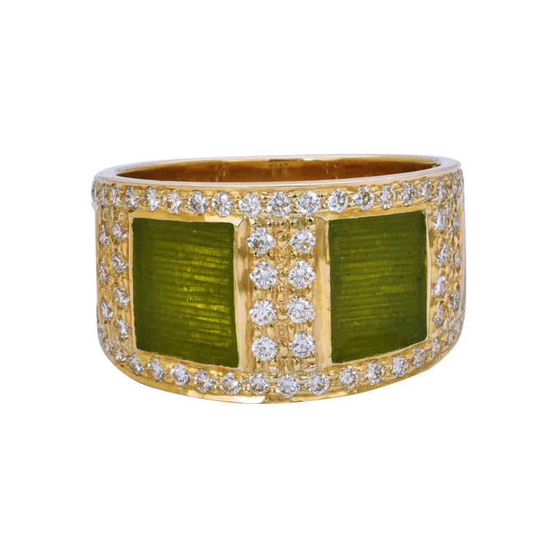 RING- DIAMOND (ENAMEL) IN 18K GOLD | Singhvi Jewels