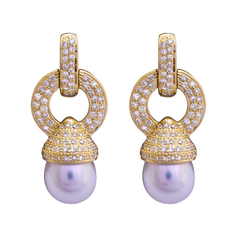 Earrings- South Sea Pearl and Diamond (2203A) | Singhvi Jewels
