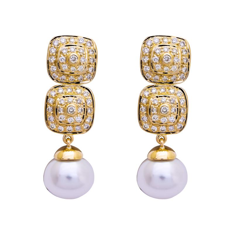 Earrings- South Sea Pearl and Diamond (2203E) | Singhvi Jewels