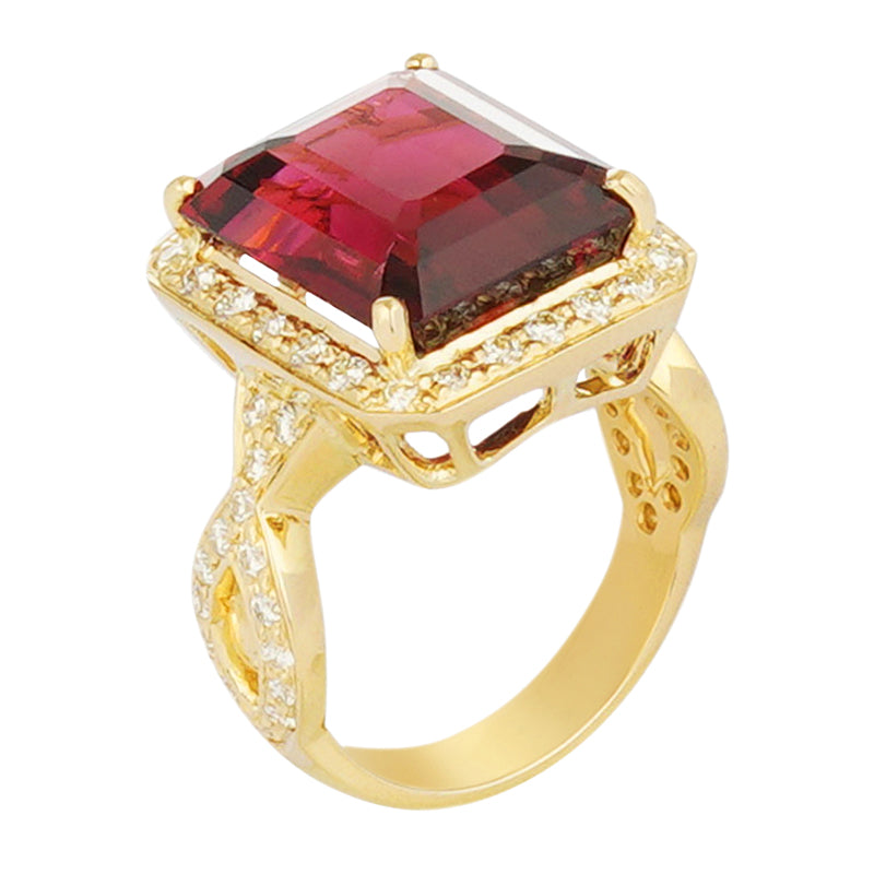 Ring - Pink Tourmaline and Diamond (2221A) | Singhvi Jewels
