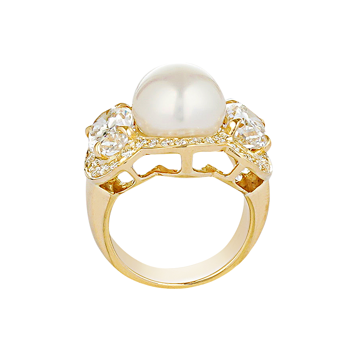 Ring - South Sea Pearl and Crystal | Singhvi Jewels