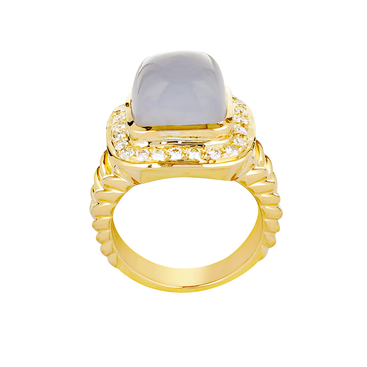 Ring - Chalcedony and Diamond | Singhvi Jewels