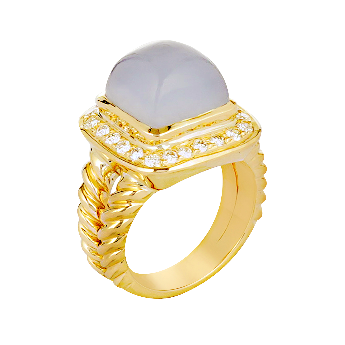 Ring - Chalcedony and Diamond | Singhvi Jewels