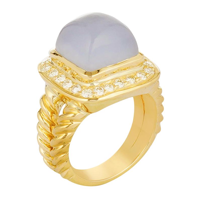 Ring - Chalcedony and Diamond (2221C) | Singhvi Jewels