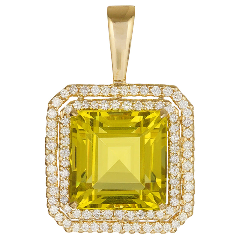 Pendant - Lemon Quartz and Diamond | Singhvi Jewels