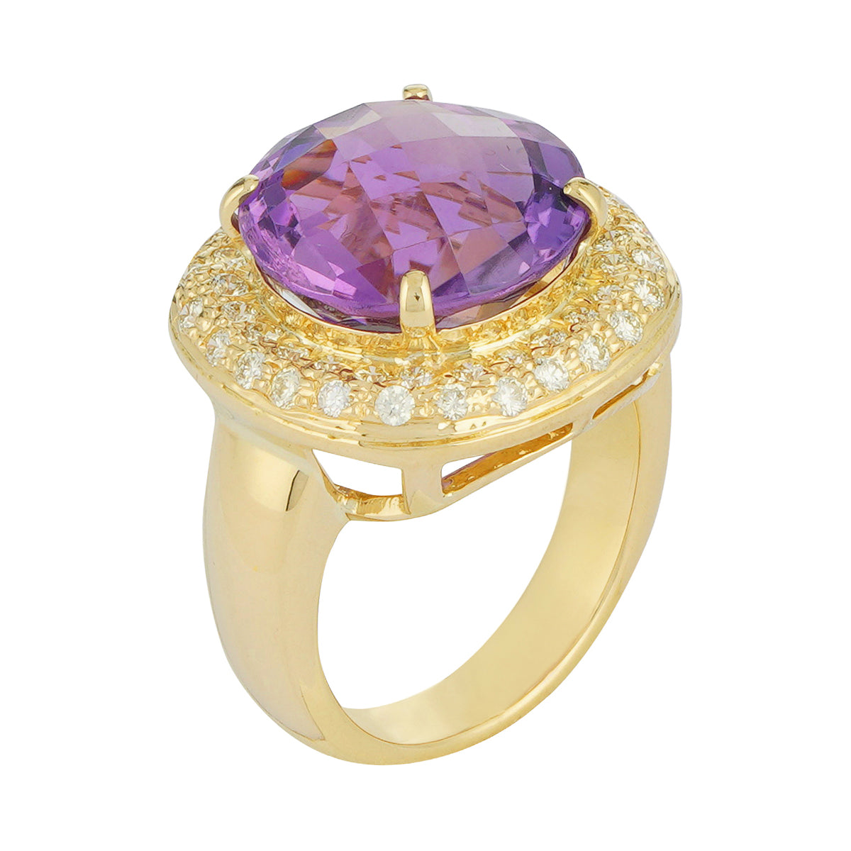 Ring - Amethyst and Diamond (2222D) | Singhvi Jewels