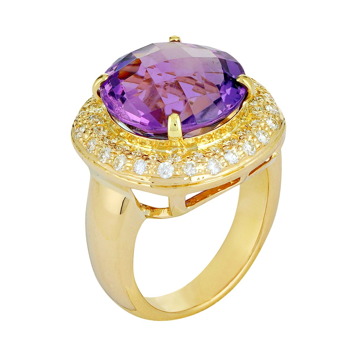 Ring - Amethyst and Diamond | Singhvi Jewels