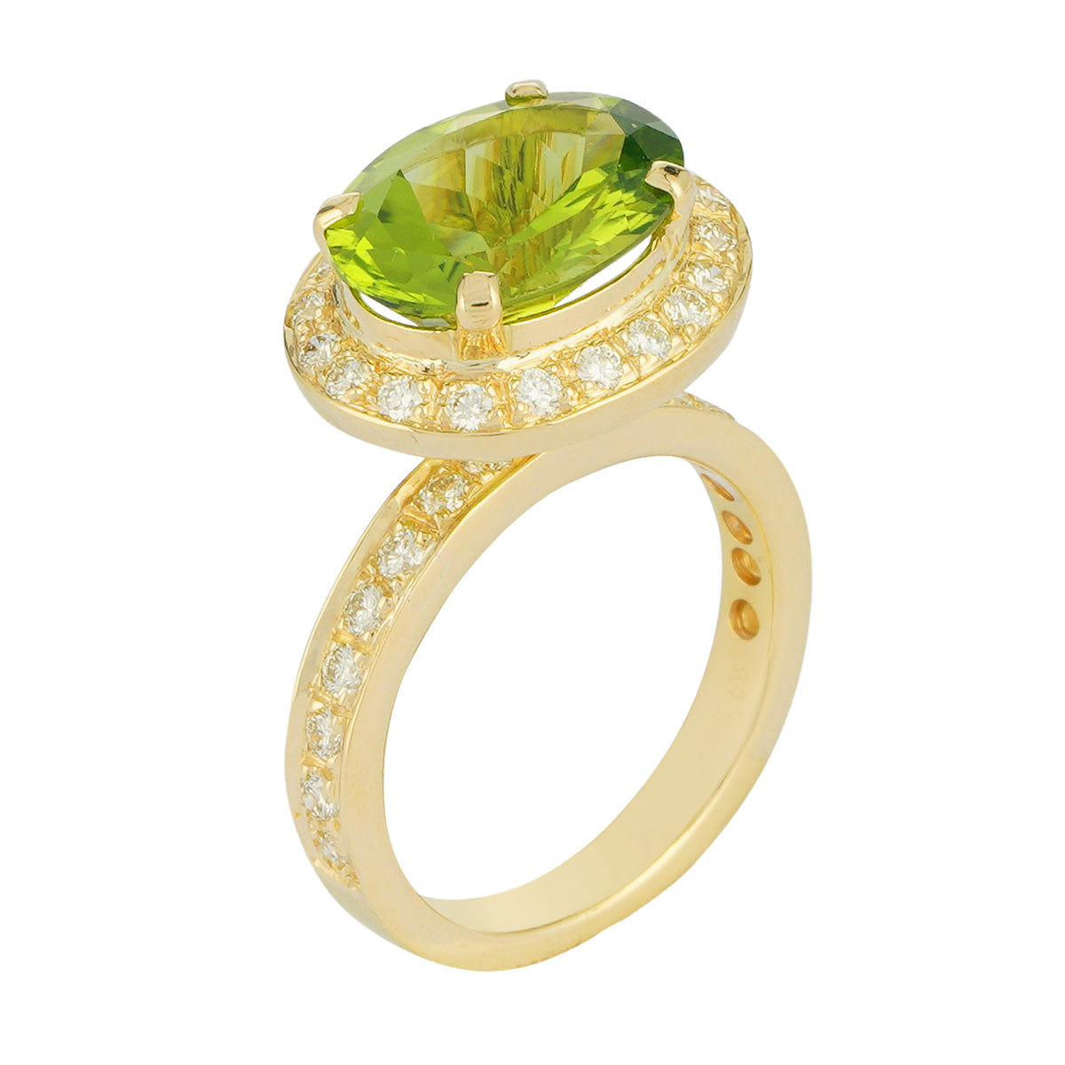 Ring - Peridot and Diamond (2222E) | Singhvi Jewels