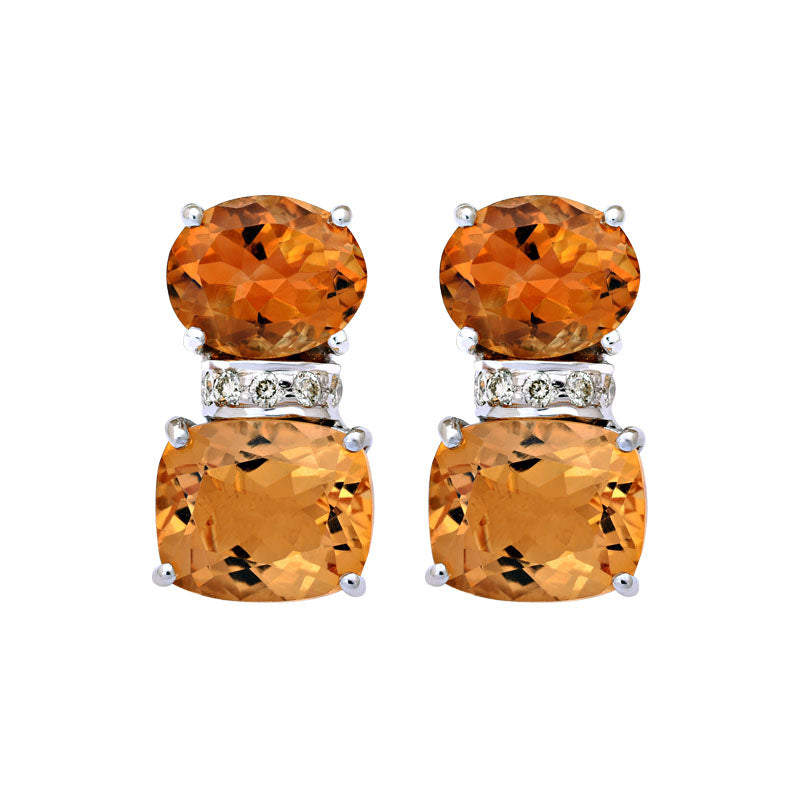 Earrings - Citrine and Diamond | Singhvi Jewels