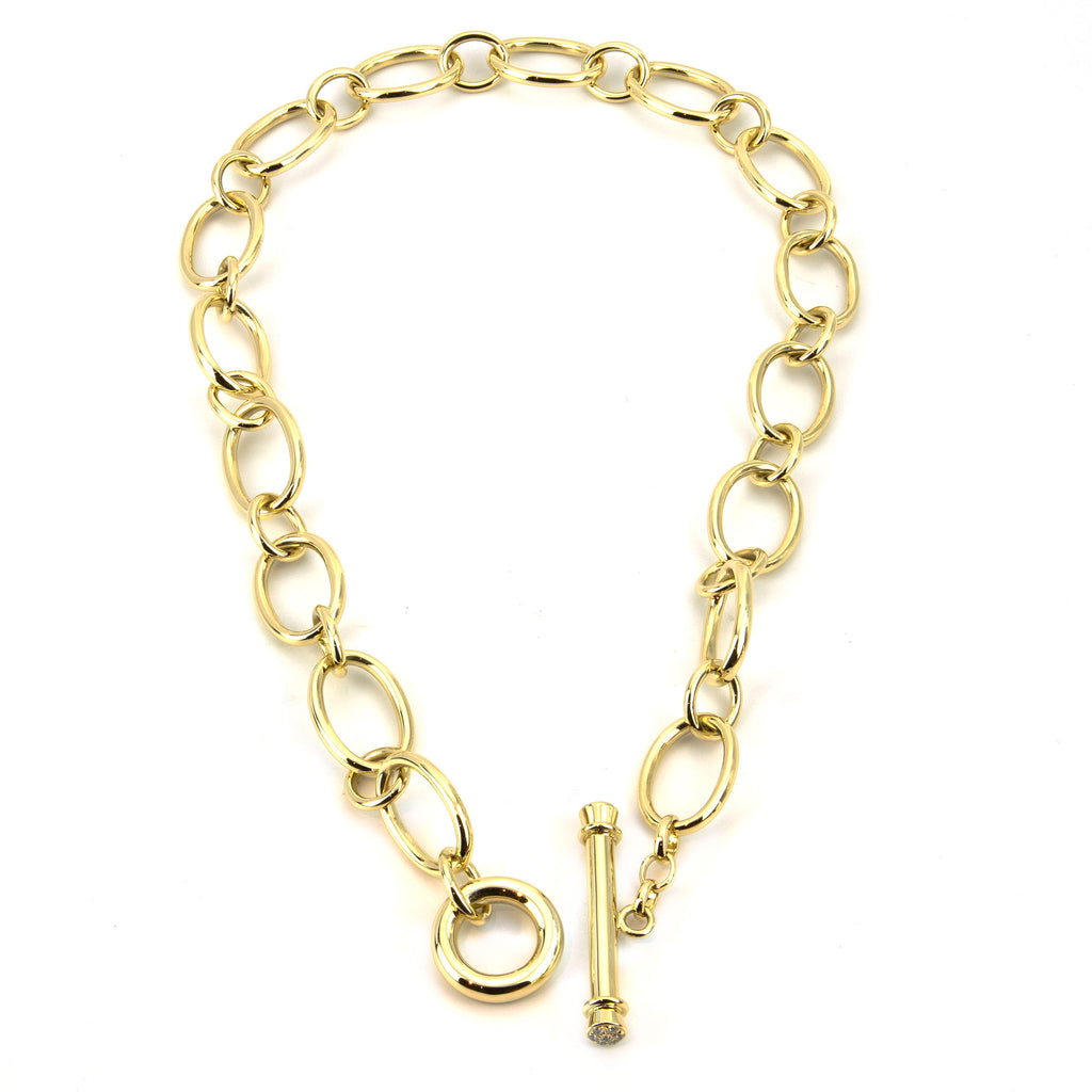 Toggle Necklace - 18k Gold With Diamond