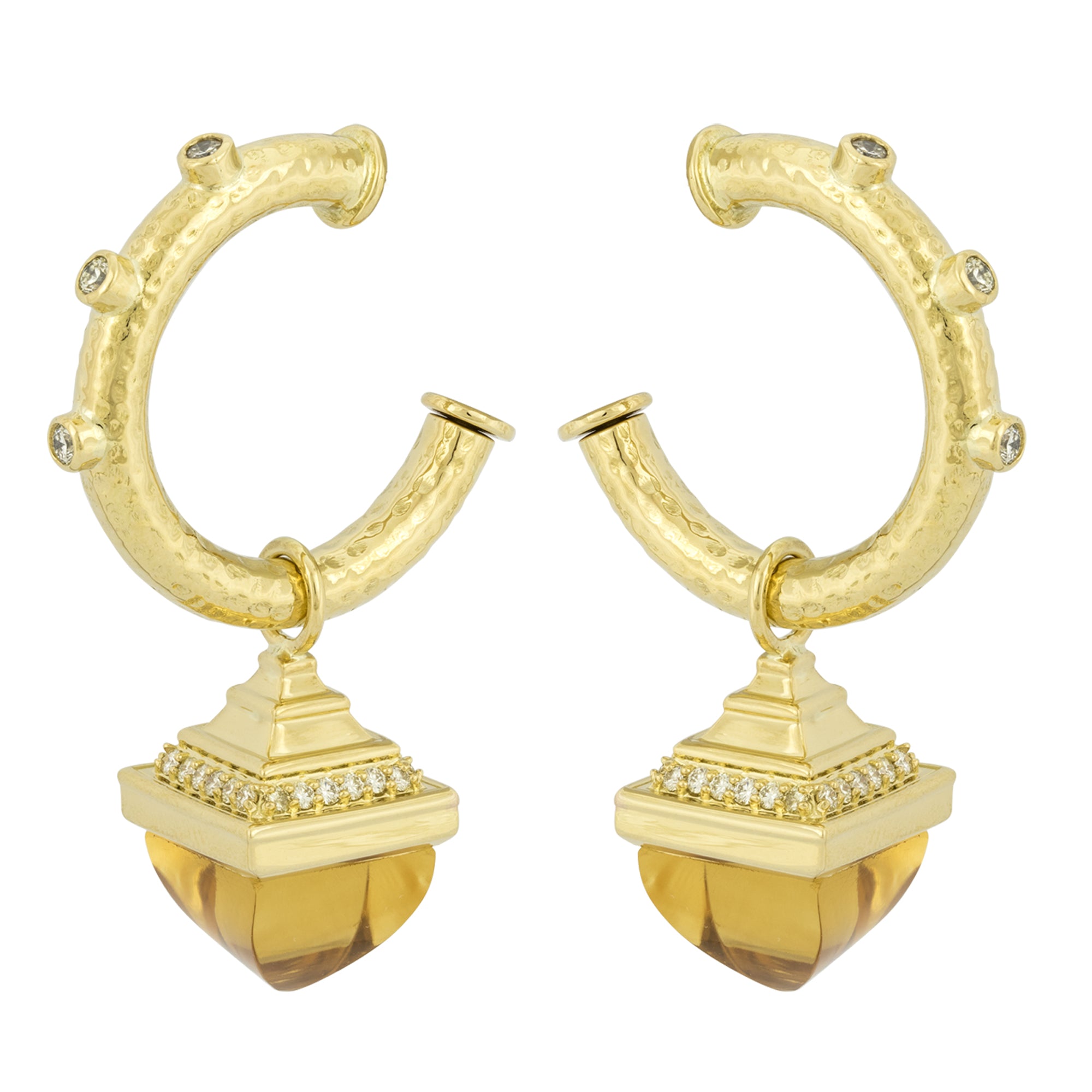 Earrings - Diamond & Citrine (2262E) | Singhvi Jewels