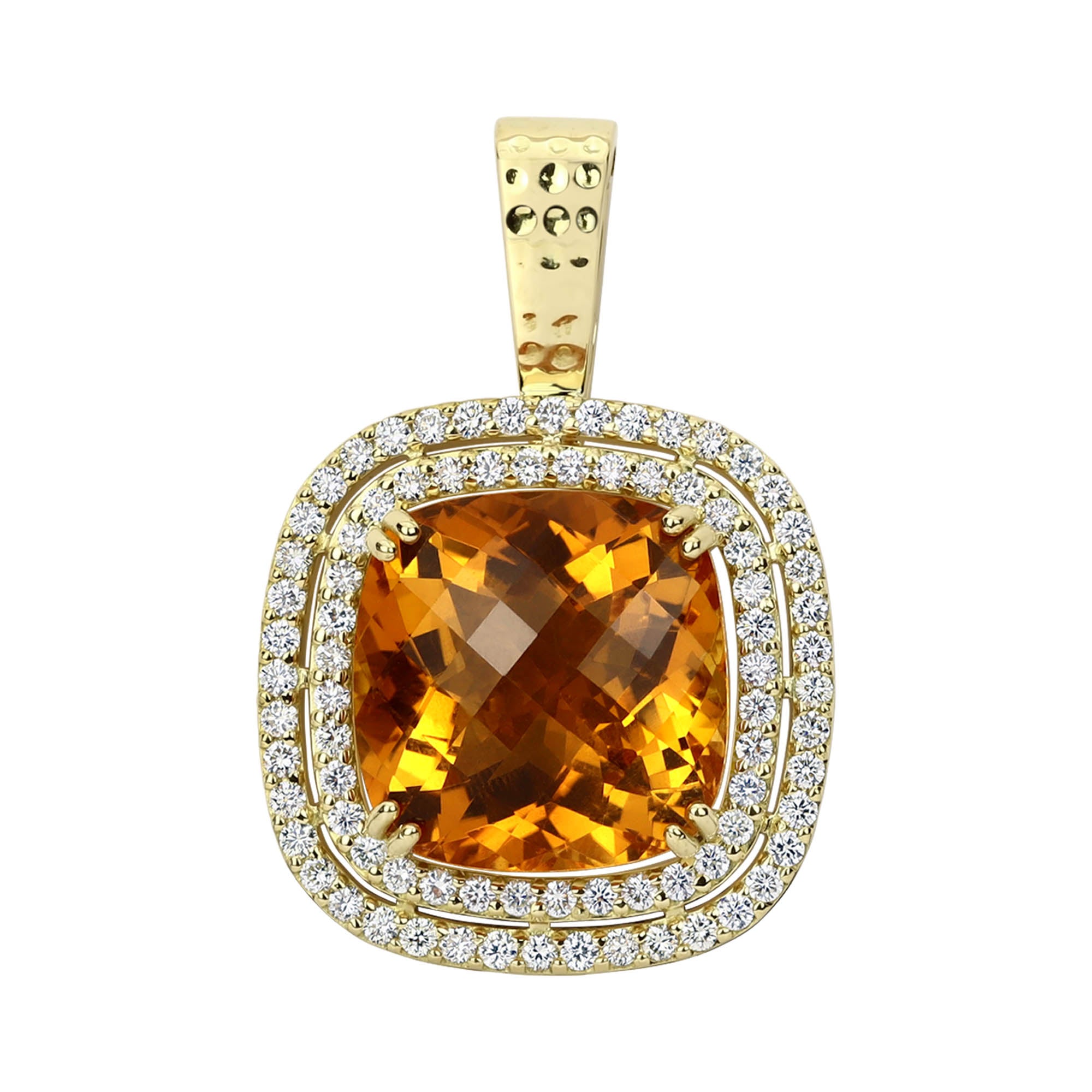 Pendant - Citrine And Diamond (2284B) | Singhvi Jewels