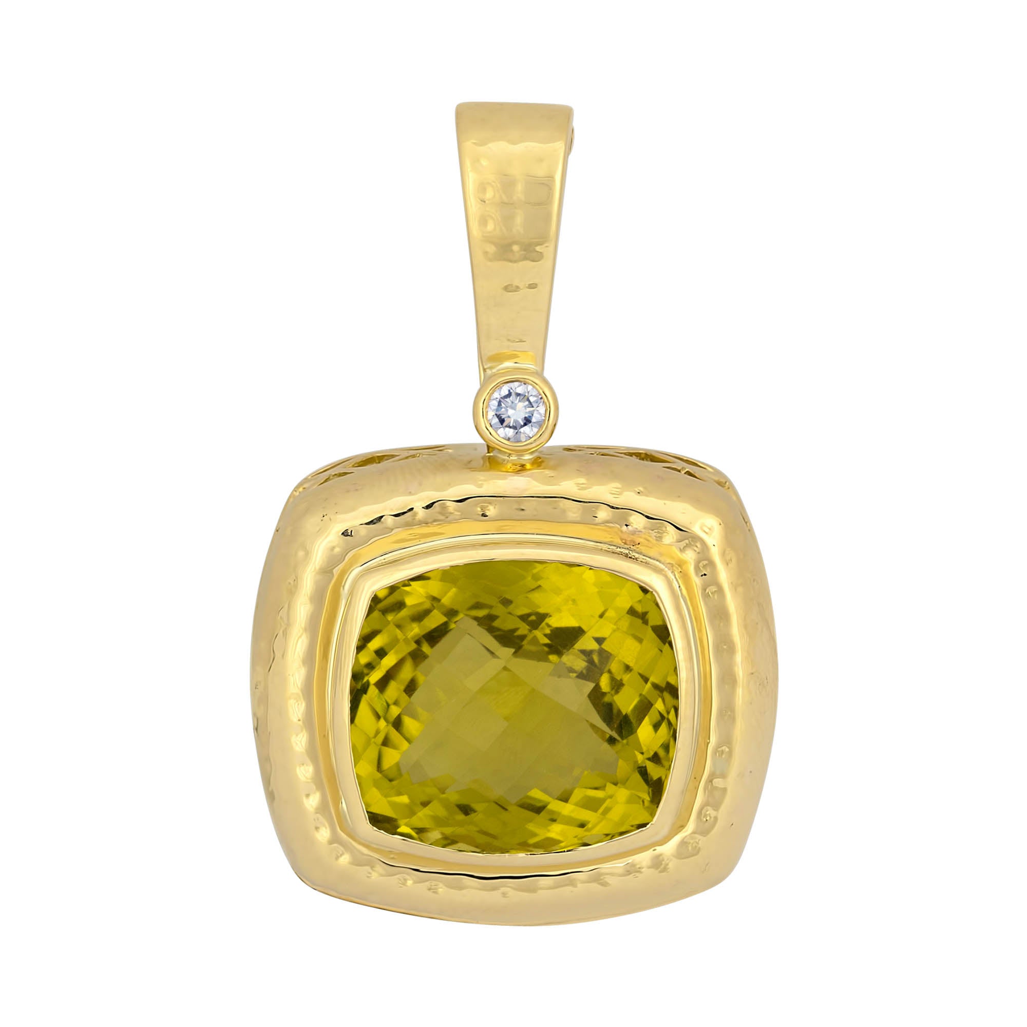 Pendant - Lemon Quartz And Diamond (2284I) | Singhvi Jewels