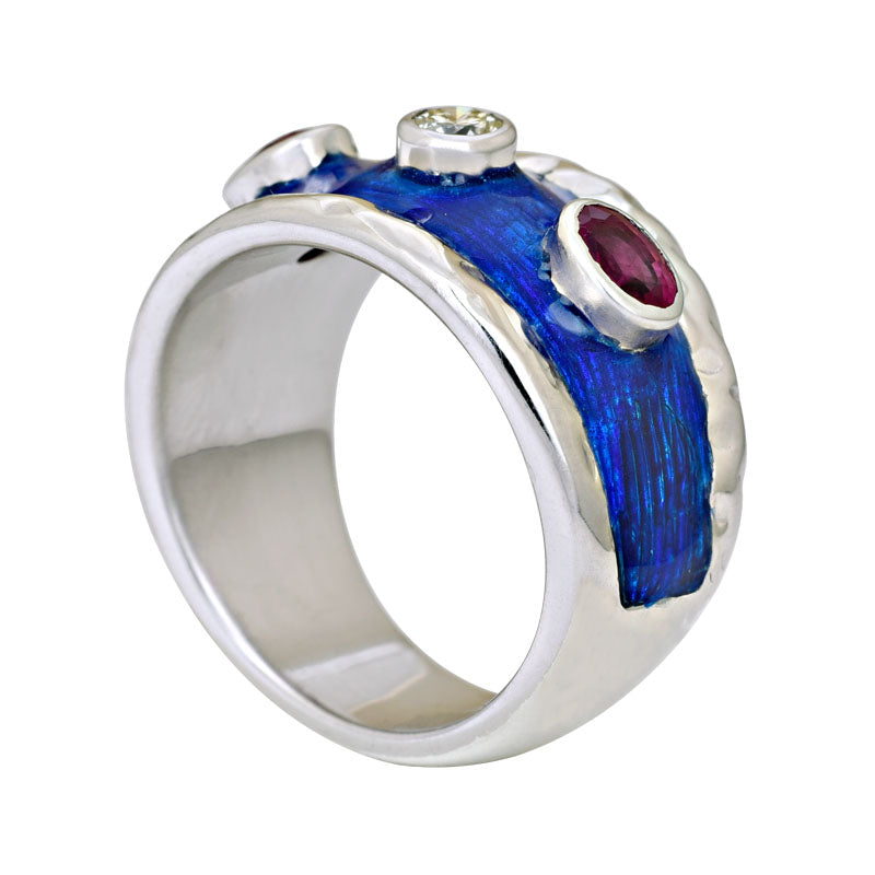 Ring- Ruby and Diamond (Enamel) | Singhvi Jewels