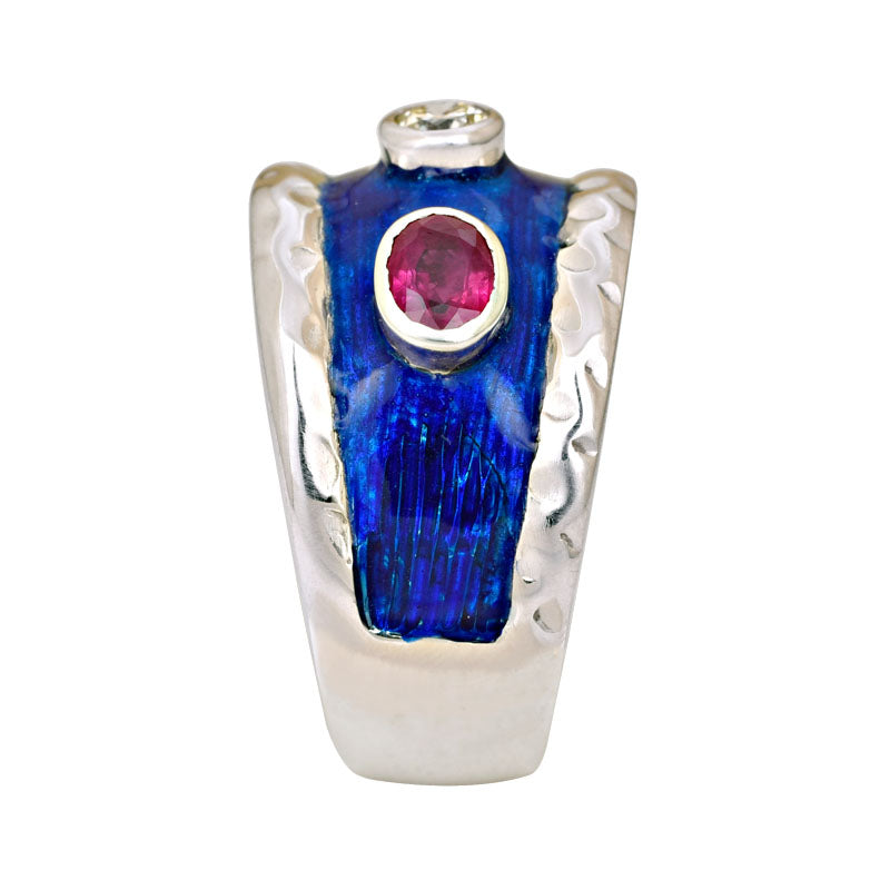Ring- Ruby and Diamond (Enamel) | Singhvi Jewels