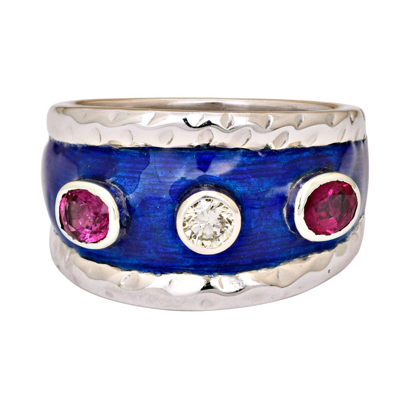 Ring- Ruby and Diamond (Enamel) | Singhvi Jewels