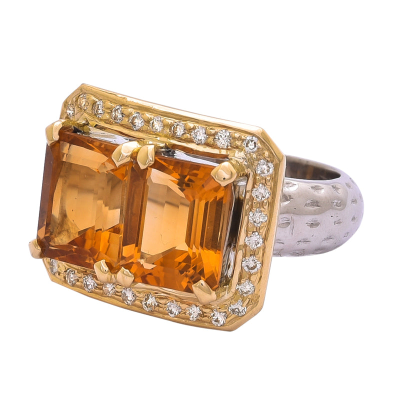 Ring - Citrine and Diamond | Singhvi Jewels