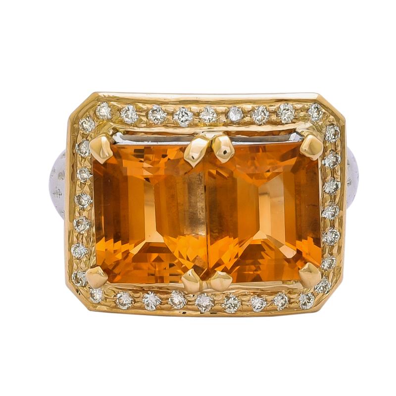 Ring- Citrine and Diamond (24EM) | Singhvi Jewels