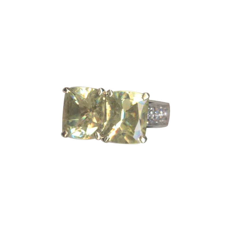 Ring- Lemon Quartz and Diamond | Singhvi Jewels