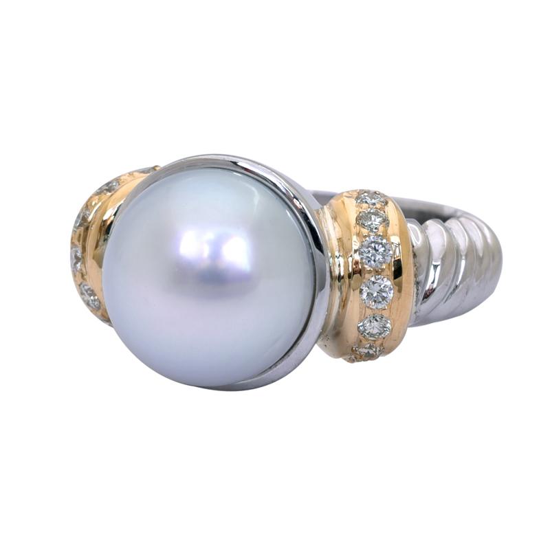 Ring- South Sea Pearl and Diamond (24IM) | Singhvi Jewels