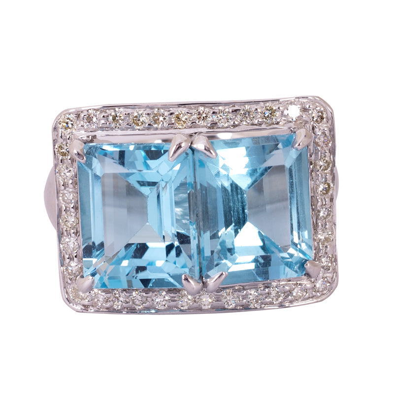 Ring - Blue Topaz and Diamond | Singhvi Jewels