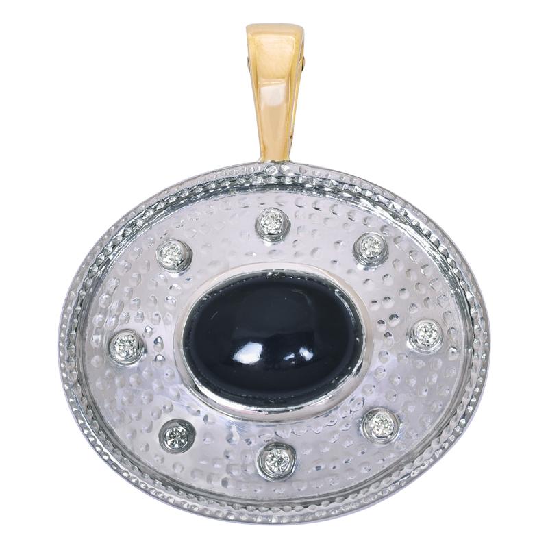 Pendant- Black Onyx and Diamond (26KM) | Singhvi Jewels
