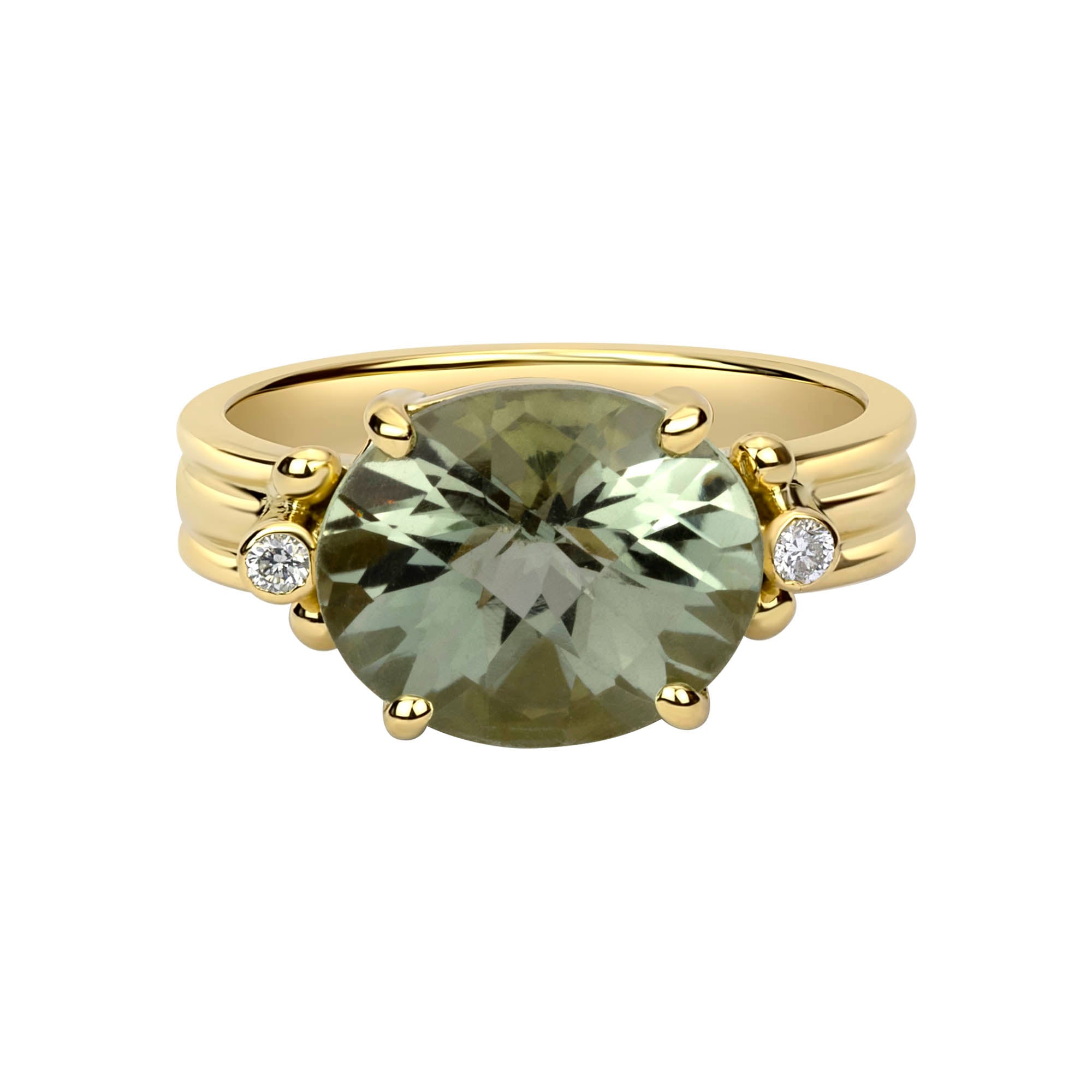 Ring - Green Quartz And Diamond | Singhvi Jewels