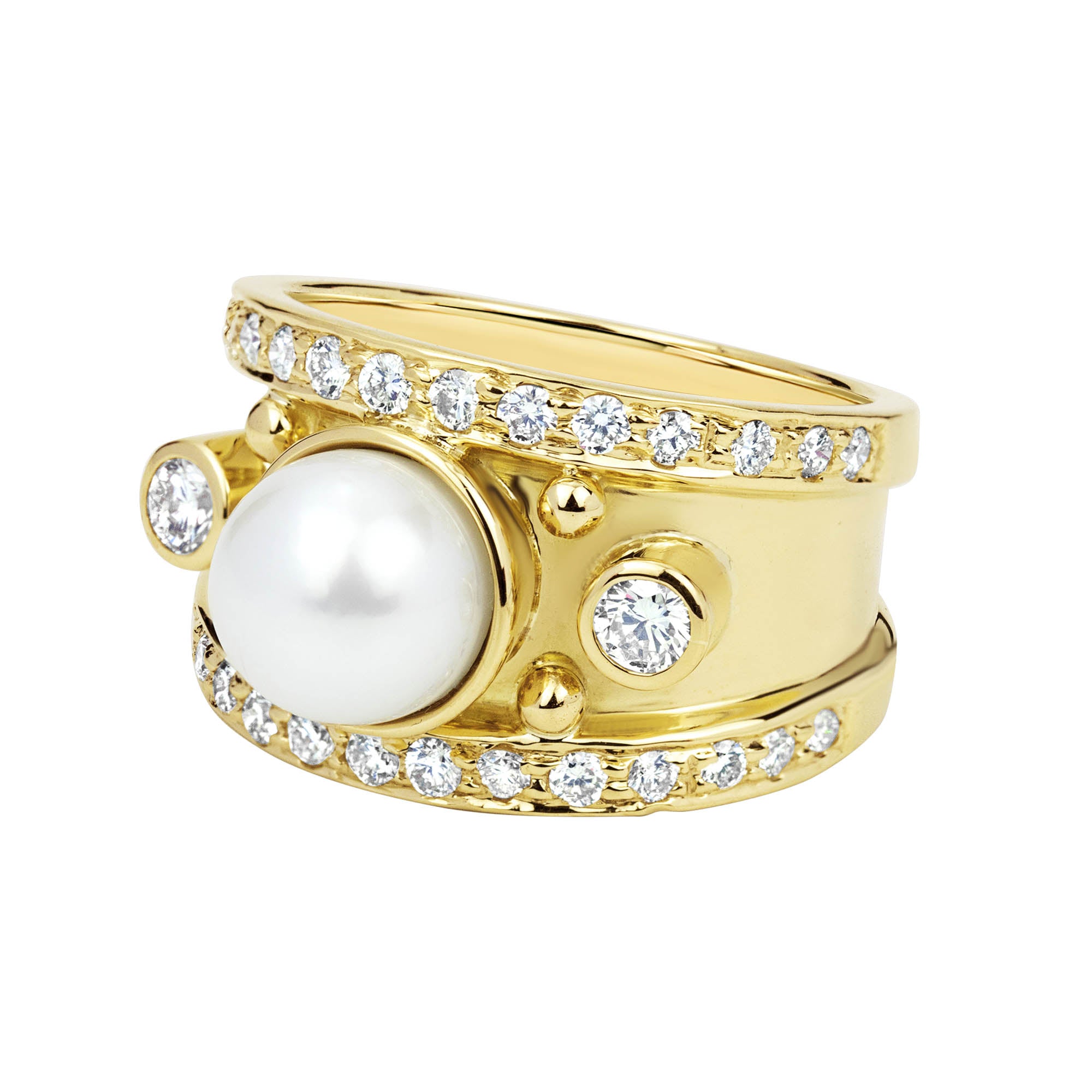 Ring - South Sea Pearl And Diamond (2323E) | Singhvi Jewels
