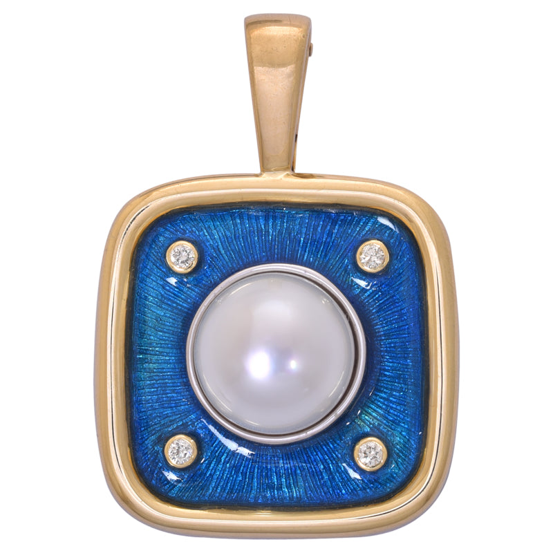 Pendant - South Sea Pearl and Diamond (Enamel) | Singhvi Jewels