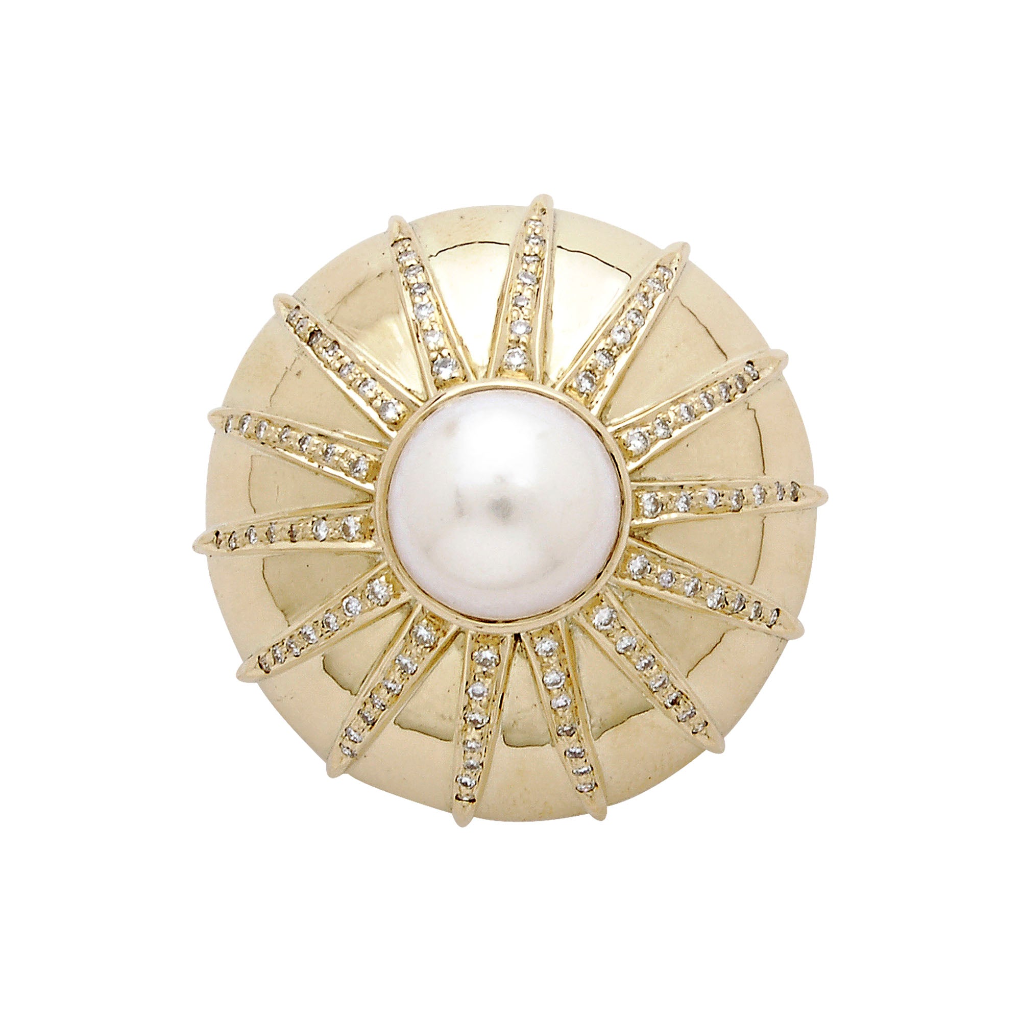 Brooch- Pearl And Diamond (1249E) | Singhvi Jewels