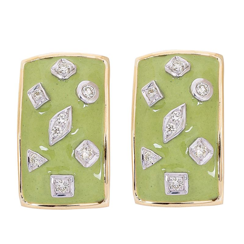 Earrings- Diamond (Enamel) (41BM) | Singhvi Jewels