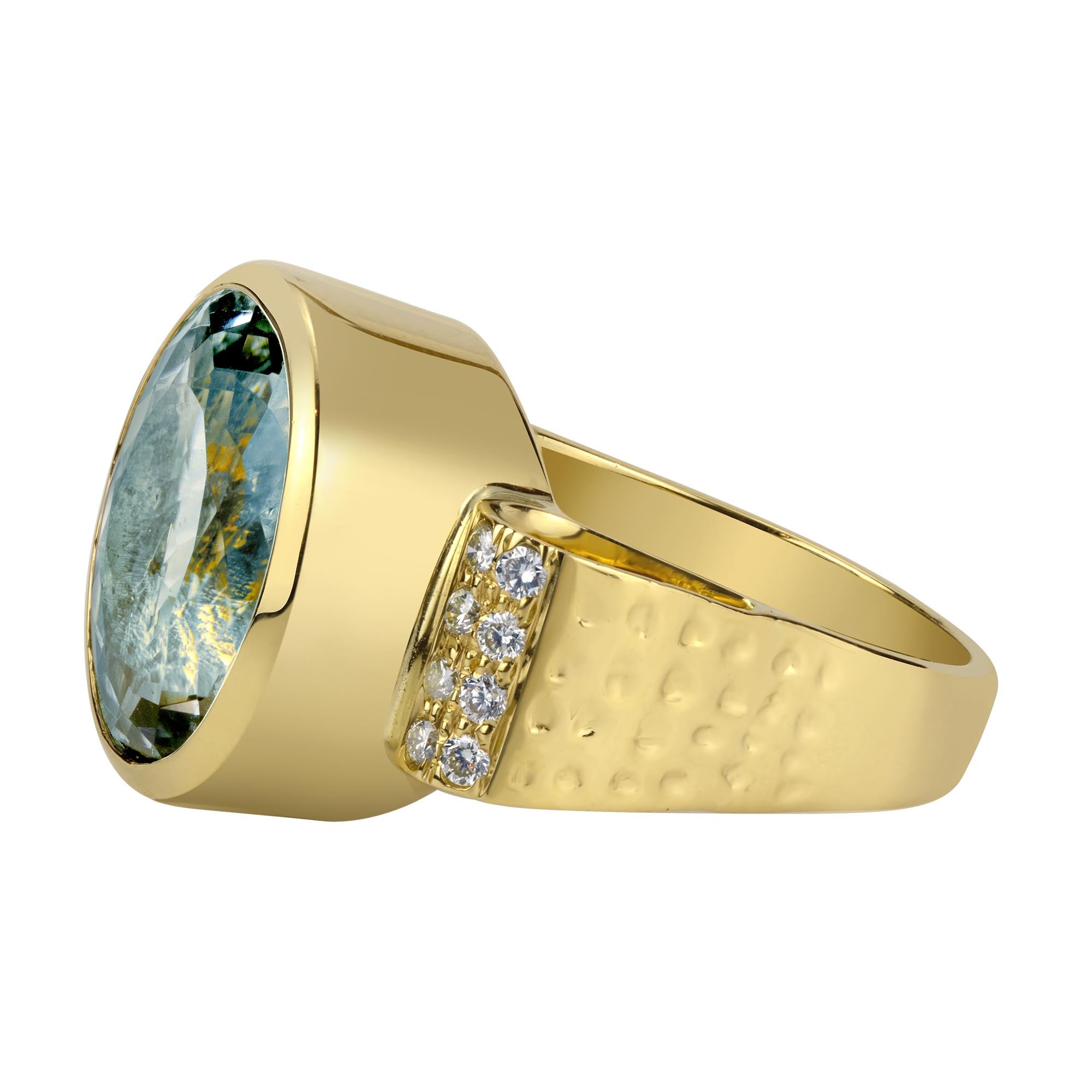 Ring- Aquamarine And Diamond (1174F) | Singhvi Jewels