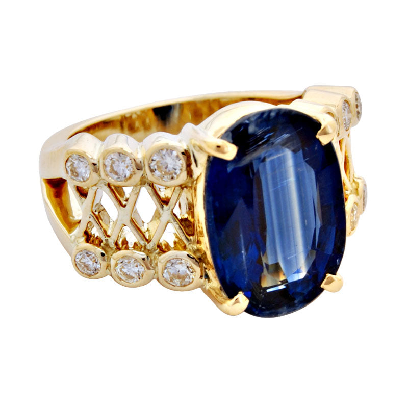 Ring- Kyanite And Diamond (1860C) | Singhvi Jewels