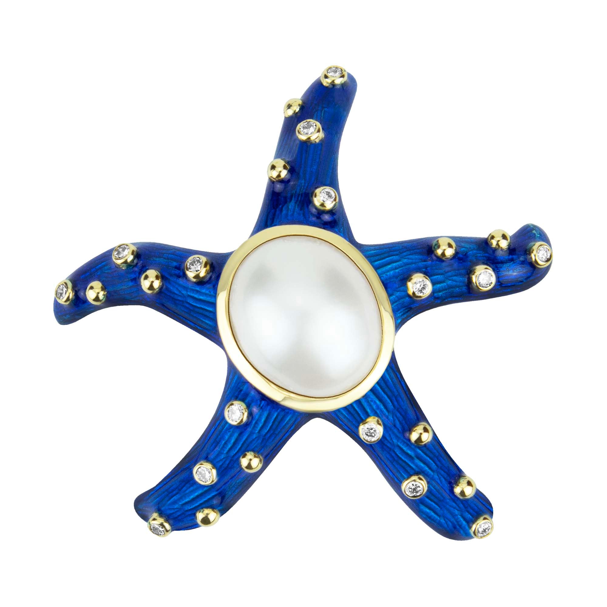 Brooch - South Sea Pearl and Diamond (Enamel) | Singhvi Jewels