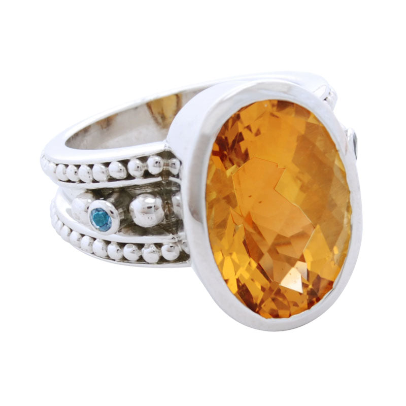Ring-Citrine and Aquamarine | Singhvi Jewels
