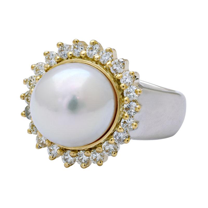 Ring-South Sea Pearl and Diamond (6MM) | Singhvi Jewels