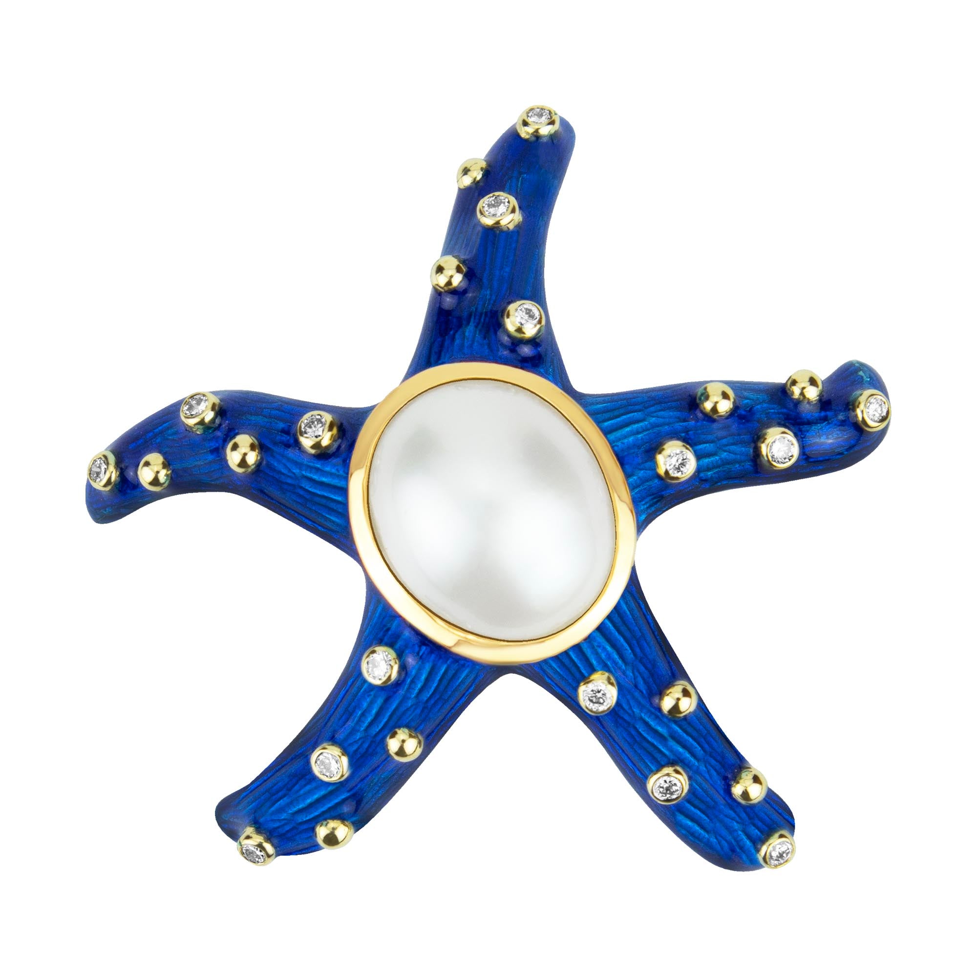 Brooch-south Sea Pearl And Diamond (enamel) (1852J) | Singhvi Jewels