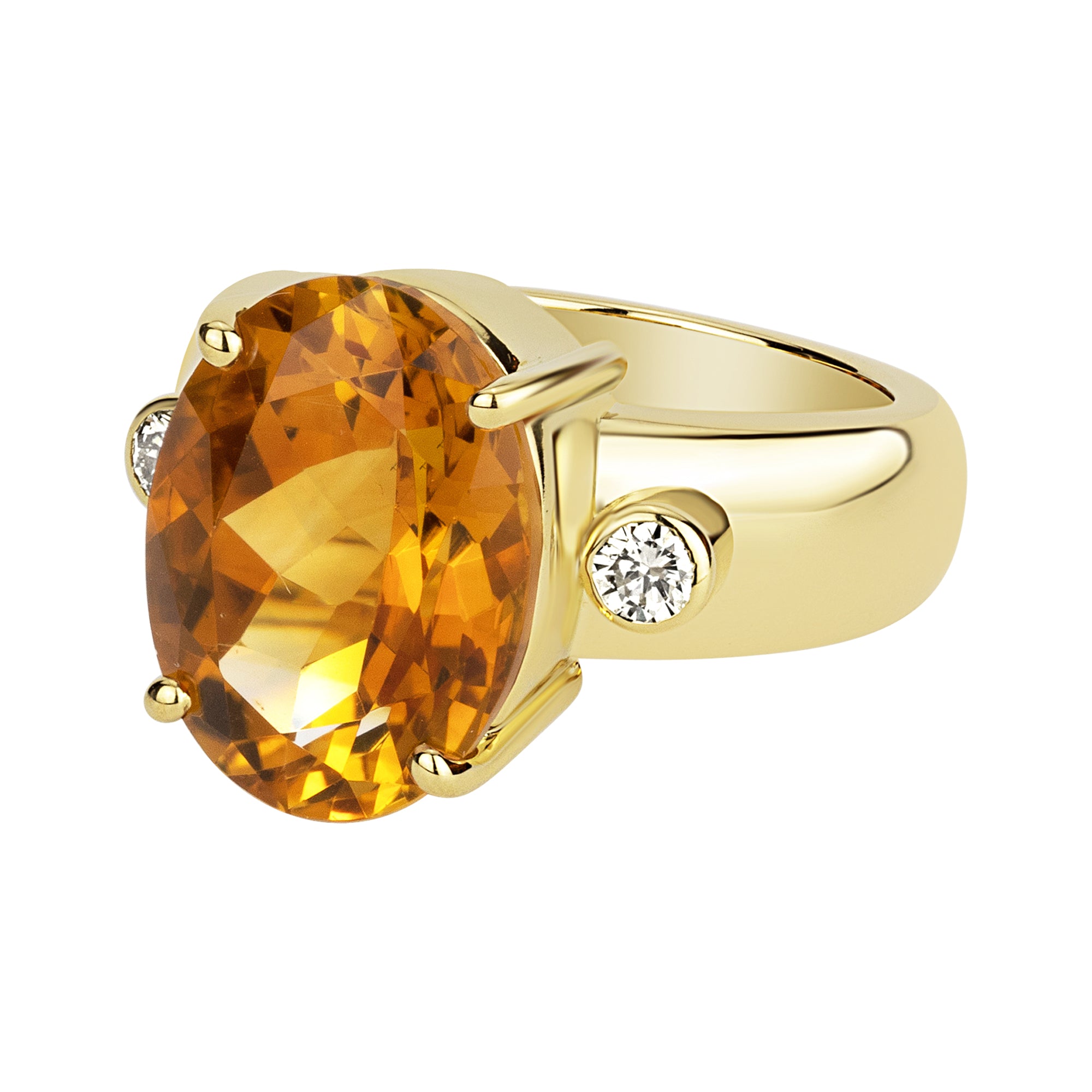 Ring - Citrine And Diamond (2331E) | Singhvi Jewels