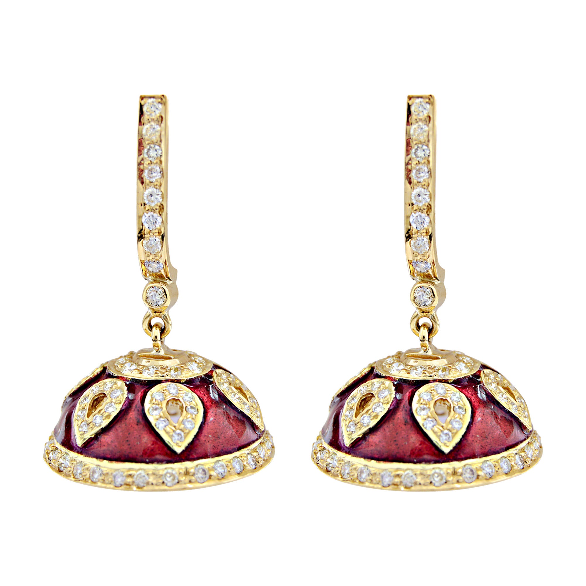 Earrings- Diamond (enamel) (2004D) | Singhvi Jewels