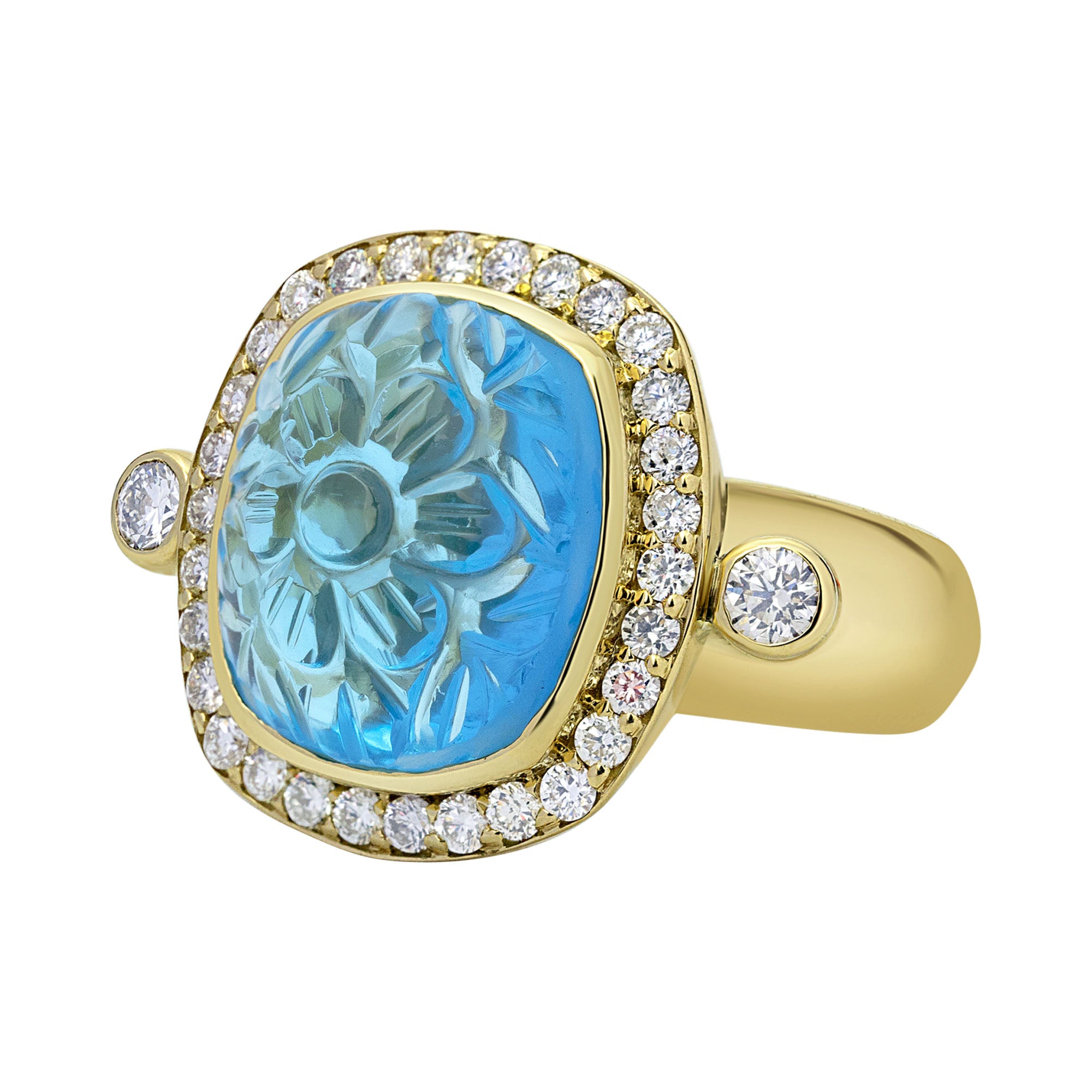 Ring - Blue Topaz And Diamond (2329A) | Singhvi Jewels