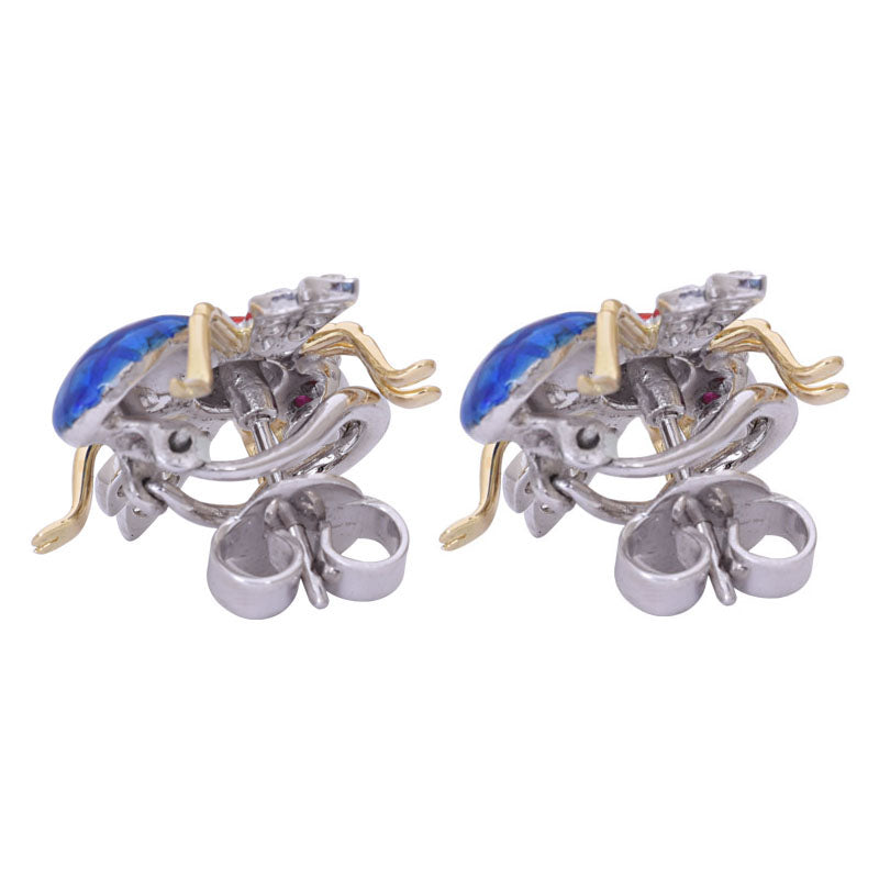 Earrings - Ruby and Diamond (Enamel) | Singhvi Jewels