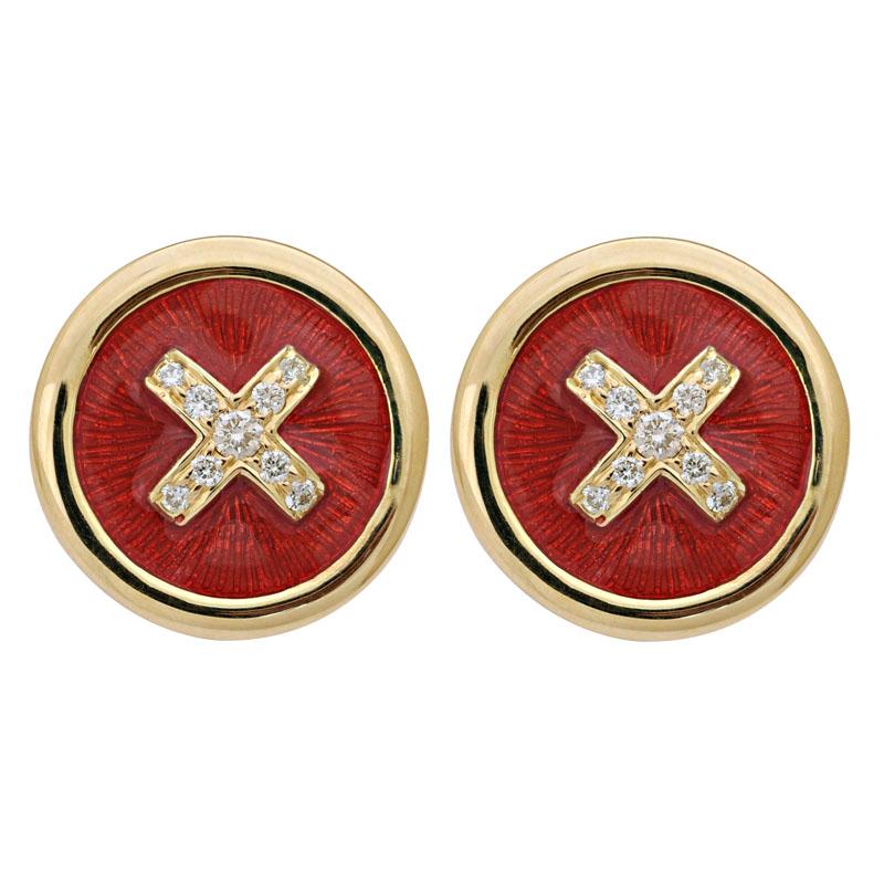 Earrings-Diamond (Enamel) (9KM) | Singhvi Jewels
